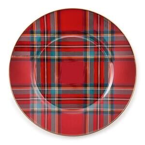 NEW Mackenzie-Childs Tartastic Enamel Dinner Plate - 10in Red